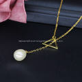 925 Sterling Silver Drop Pearl Pendant Necklace